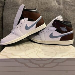 🔥👟 Jordan 1 Brown / White / Baby Blue – Men’s 8.5 / Women’s 10 – NEW – No Box